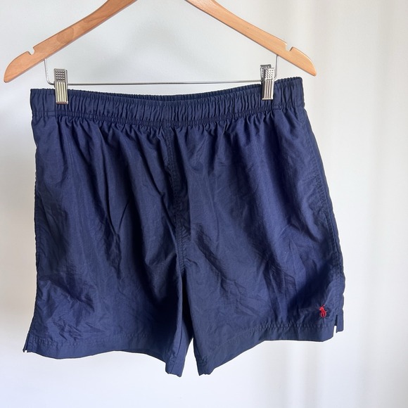 Vintage Polo Sport Ralph Lauren Mens Navy Blue Swim Trunks Large Lined Shorts - Picture 1 of 4